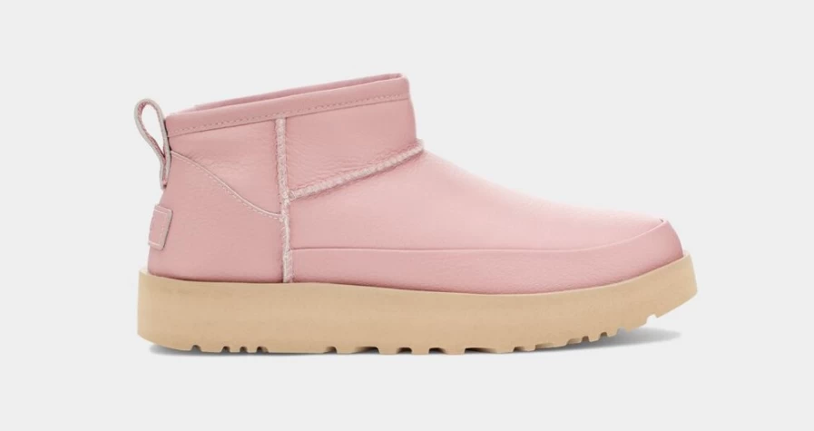 UGG Women's Classic Sugar Ultra Mini Boots in Shell Pink