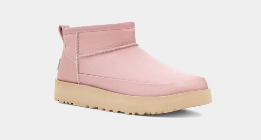 UGG Women's Classic Sugar Ultra Mini Boots in Shell Pink