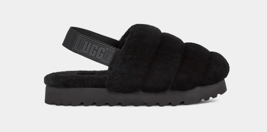 UGG Women's Black Super Fluff Slippers - Cozy & Plush House Shoes