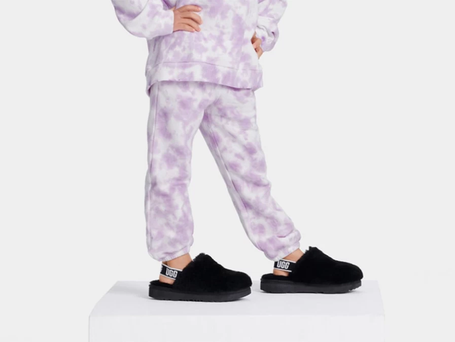 UGG Kids Fluff Yeah Clog Sandals - Black Comfortable Slide Shoes for Children