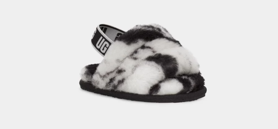 UGG Fluff Yeah Slide Marble Sandals for Toddlers in Black