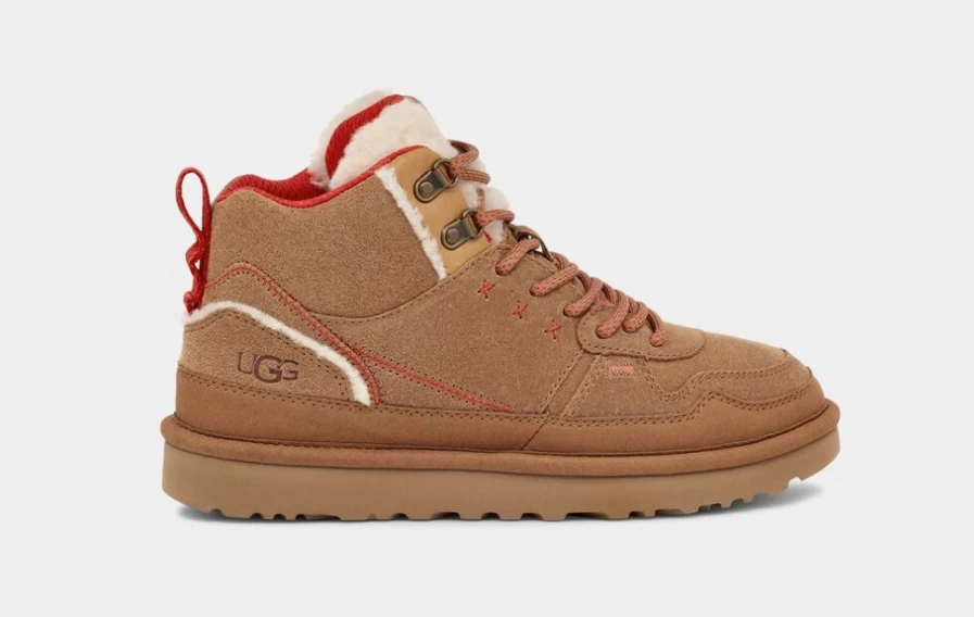 UGG Women's Chestnut & Fiery Red Suede Highland Hi Heritage Boots