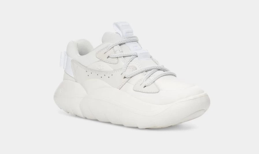 UGG Women's LA Cloud Lace Boots in White Suede | Comfortable & Stylish