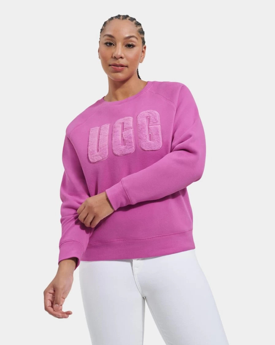 UGG Women's Bodacious Madeline Fuzzy Logo Crewneck Sweatshirt