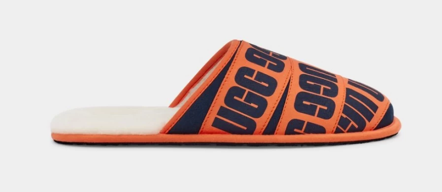 UGG Men's Navy & Orange Scuff Graphic Band Slippers