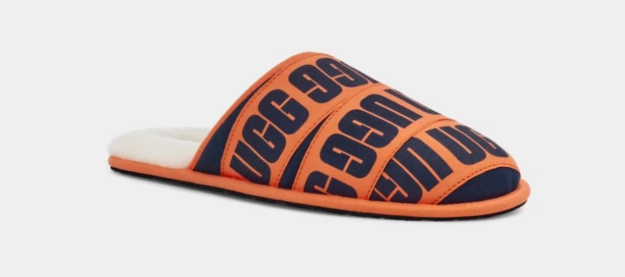 UGG Men's Navy & Orange Scuff Graphic Band Slippers