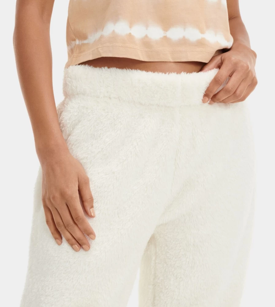 UGG Women's Niko Sherpa Jogger Pants in Natural - Cozy Fleece Lined Casual Lounge Wear