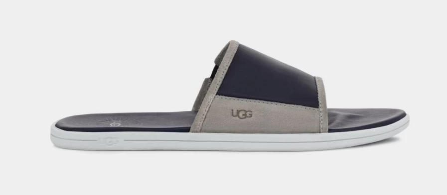 UGG Men's Seaside Slide Sandals in Dark Sapphire/Seal - Comfortable Beach Footwear