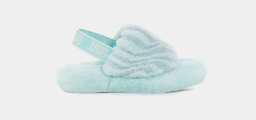 UGG Kids Fluff Yeah Wavy Boots in Sky Blue | Comfortable & Stylish Winter Footwear