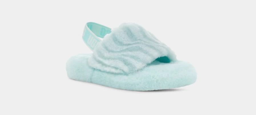 UGG Kids Fluff Yeah Wavy Boots in Sky Blue | Comfortable & Stylish Winter Footwear