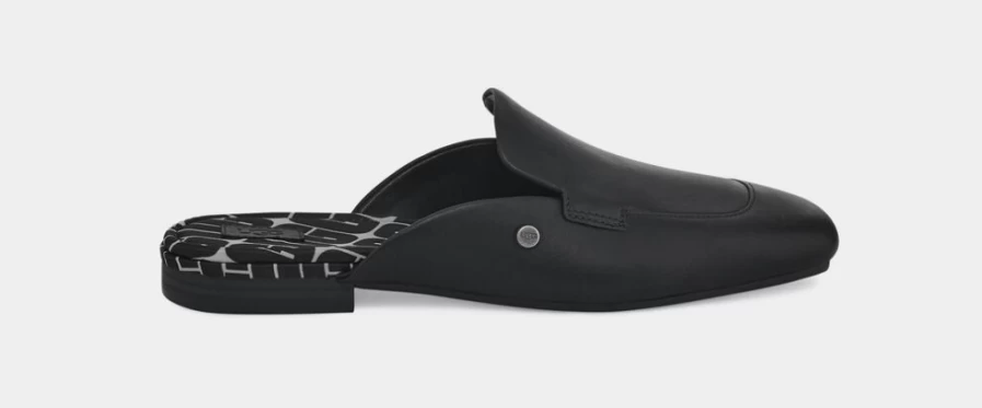 UGG Women's Janaya Mule in Black Leather | Comfortable Slip-On Shoes