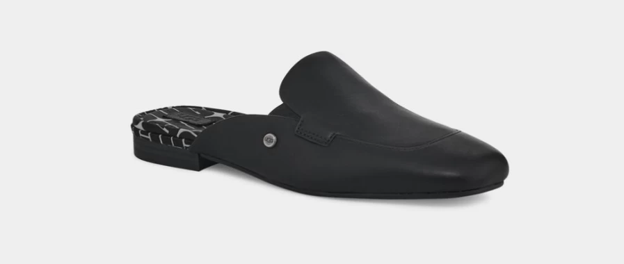 UGG Women's Janaya Mule in Black Leather | Comfortable Slip-On Shoes