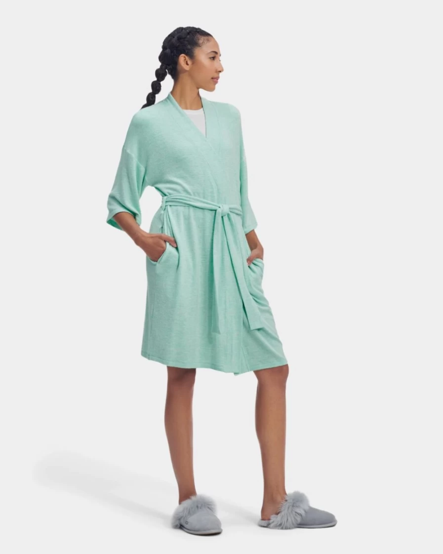 UGG Women's Monrose Robe in Clear Green Heather - Soft & Cozy Loungewear