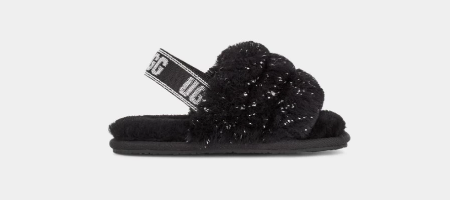 UGG Fluff Yeah Metallic Sparkle Boots for Toddlers - Black