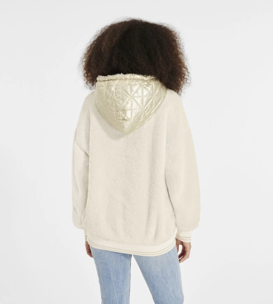 UGG Women's Loyra Sherpa Hoodie in Cream & Gold Metallic Finish
