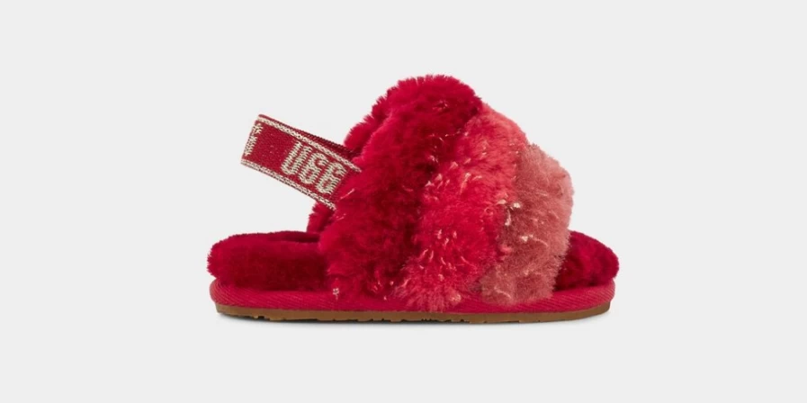 UGG Fluff Yeah Metallic Sparkle Boots for Infants - Red Multi Color