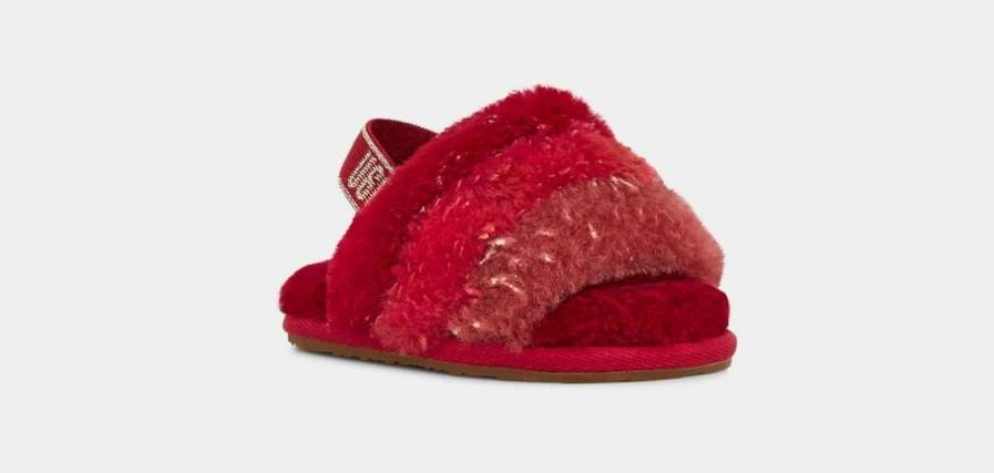 UGG Fluff Yeah Metallic Sparkle Boots for Infants - Red Multi Color