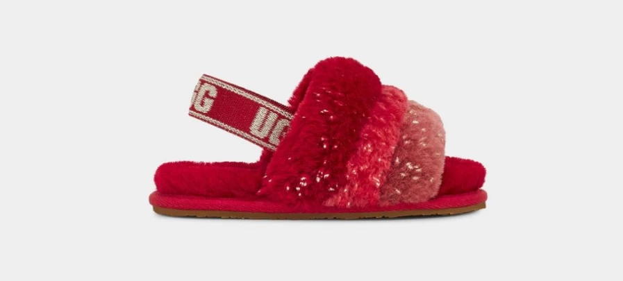 UGG Fluff Yeah Metallic Sparkle Toddler Boots - Red Multi Color for Kids