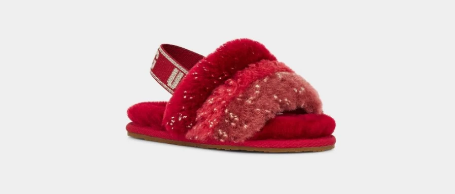 UGG Fluff Yeah Metallic Sparkle Toddler Boots - Red Multi Color for Kids