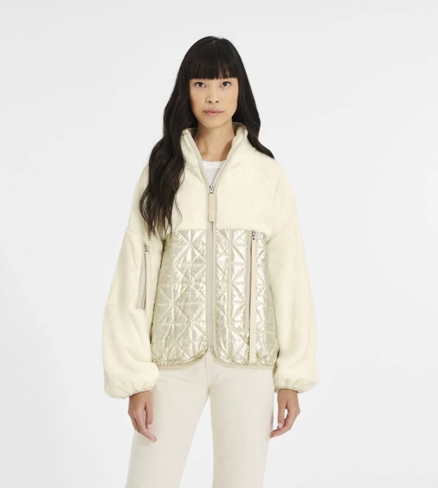 UGG Women's Marlene Quilted Jacket in Cream & Gold Metallic Finish