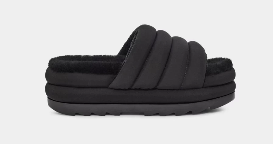 UGG Women's Maxi Slide Sandals in Black - Comfortable Slip-On Style