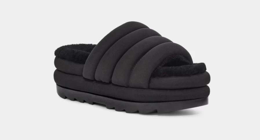 UGG Women's Maxi Slide Sandals in Black - Comfortable Slip-On Style