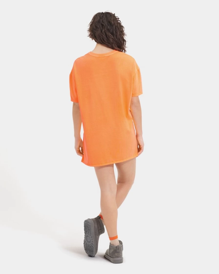 UGG Women's Orange Sherbert Zoey T-Shirt Dress Casual Comfortable Fit