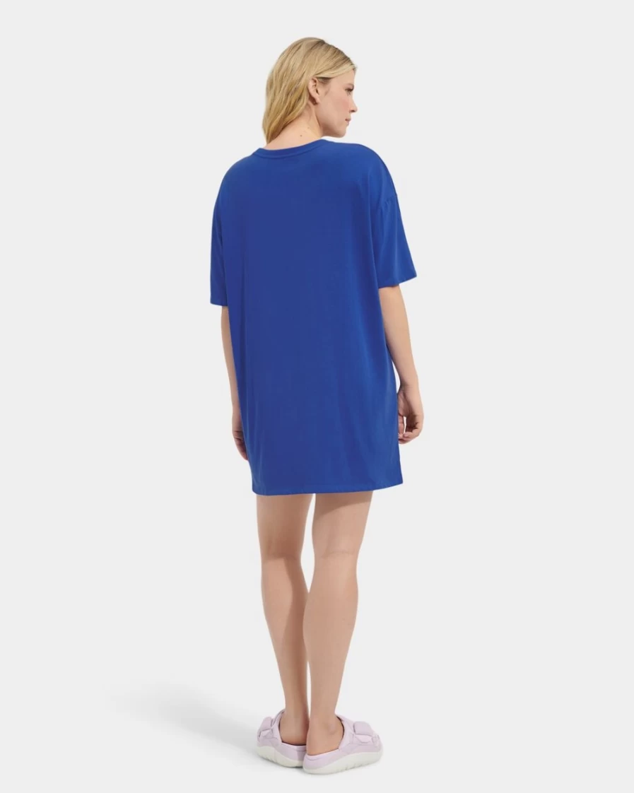 UGG Women's Azul Blue Zoey Comfort Fit T-Shirt Dress Casual Wear
