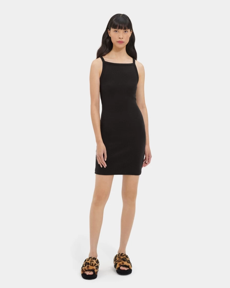 UGG Women's Black Ribbed Knit Dress - Hatchell Style Elegant Fit