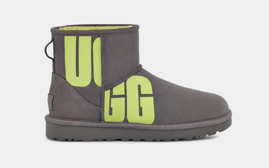 UGG Women's Classic Mini Chopd Boots in Charcoal & Key Lime Colors