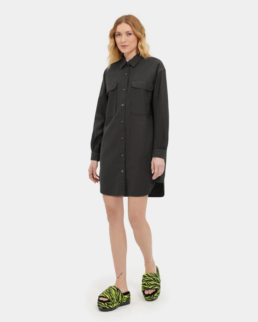 UGG Women's Coal Oversized Shirt Dress - Stylish & Comfortable Long Sleeve Dress