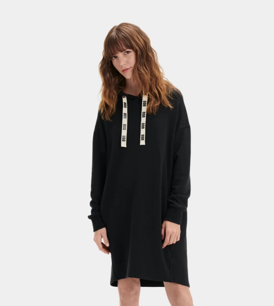 UGG Women's Black Aderyn Hoodie Dress - Cozy Casual Hooded Dress