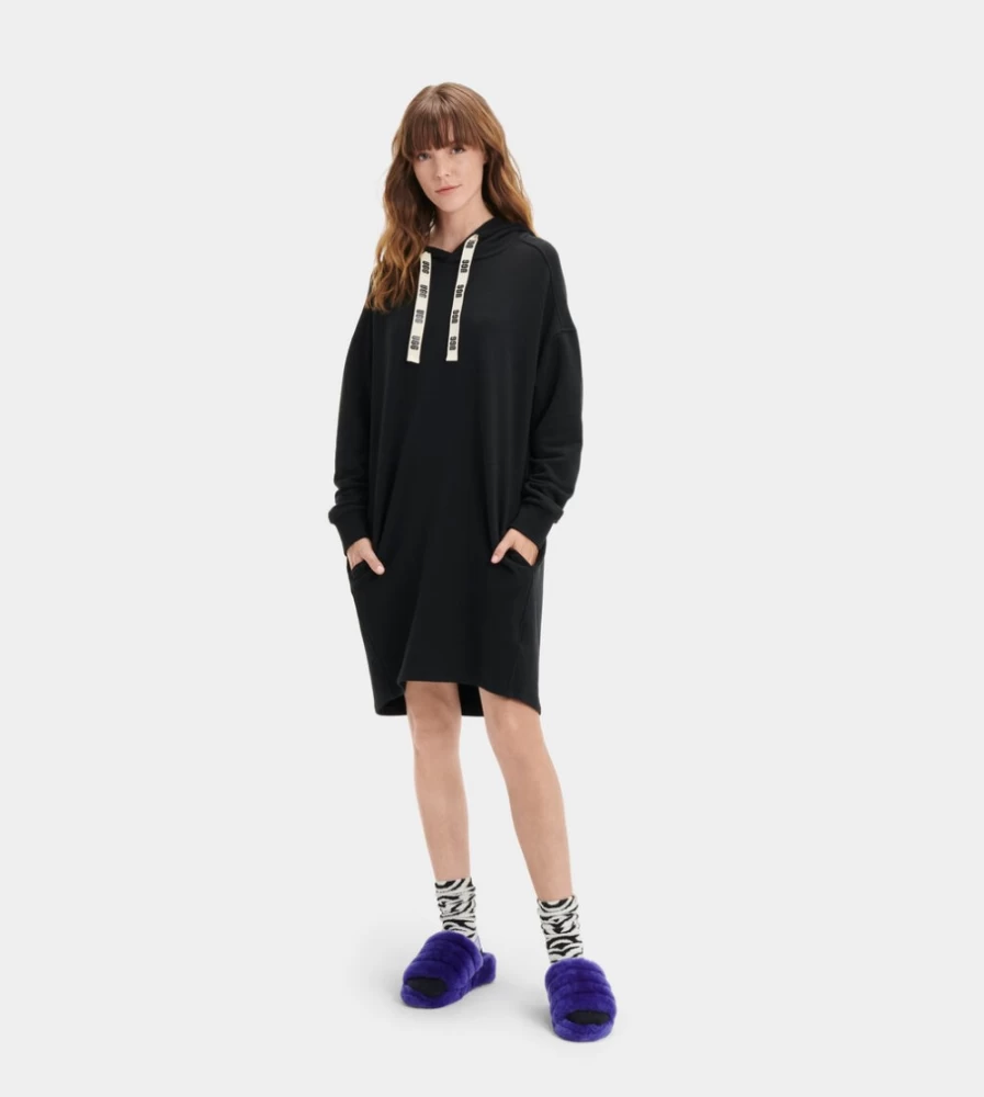 UGG Women's Black Aderyn Hoodie Dress - Cozy Casual Hooded Dress