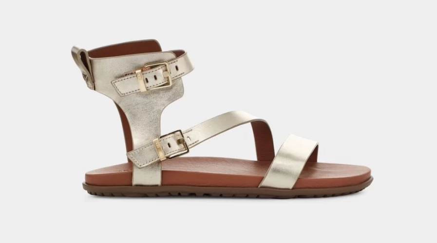 UGG Women's Solivan Strap Sandals in Pale Gold Metallic - Stylish Comfort