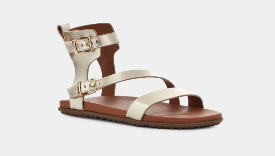 UGG Women's Solivan Strap Sandals in Pale Gold Metallic - Stylish Comfort