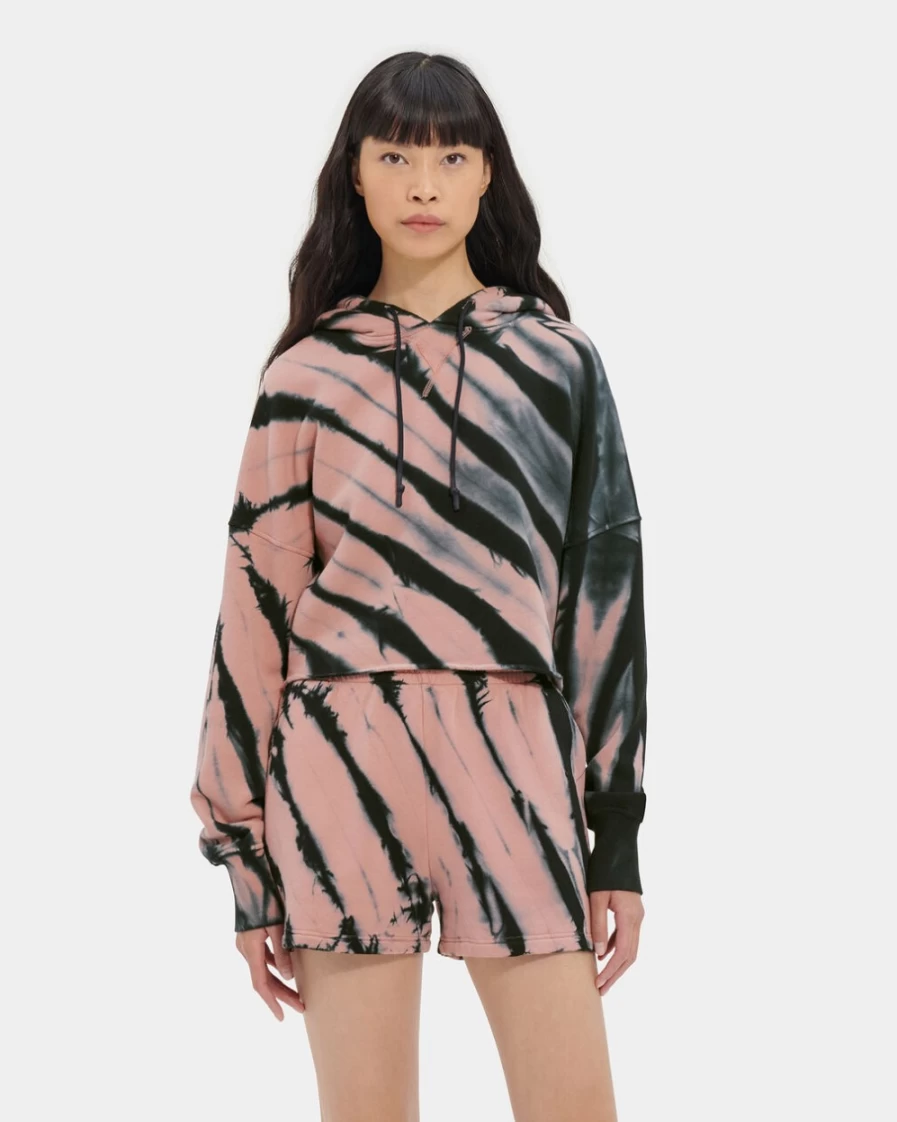 UGG Women's Woodrose Cropped Hoodie - Tie Dye Style Cozy Pullover