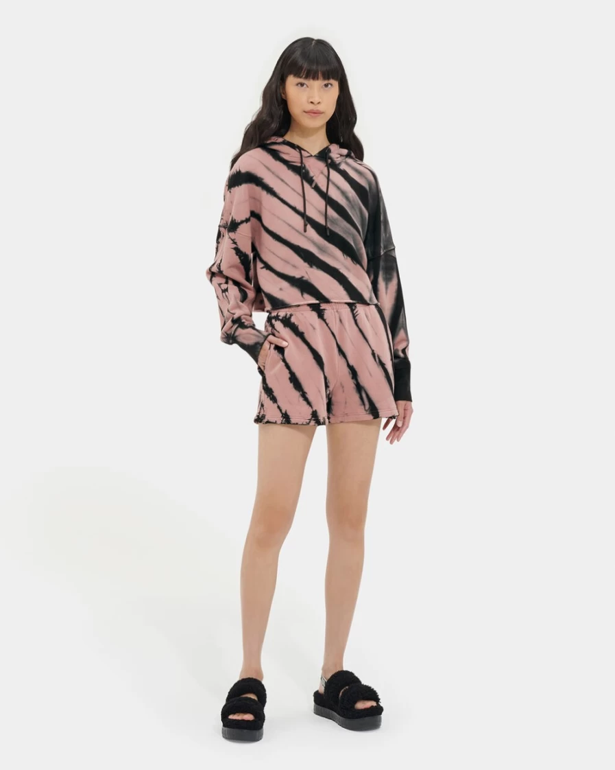 UGG Women's Woodrose Cropped Hoodie - Tie Dye Style Cozy Pullover