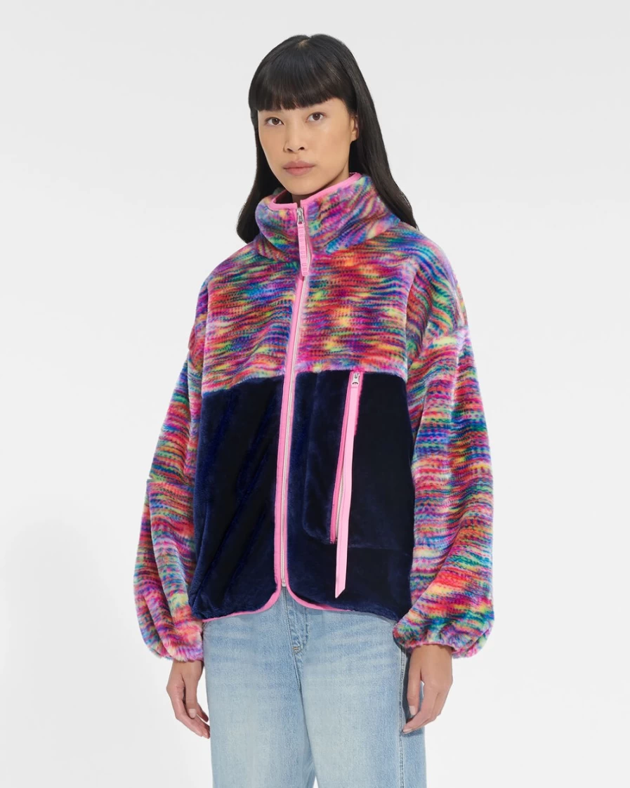 UGG Women's Marlene Sherpa Jacket in Pixelate - Cozy Winter Outerwear