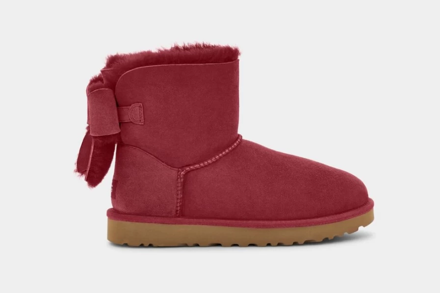 UGG Women's Classic Heritage Bow Boots in Red Wine - Timeless Style & Comfort