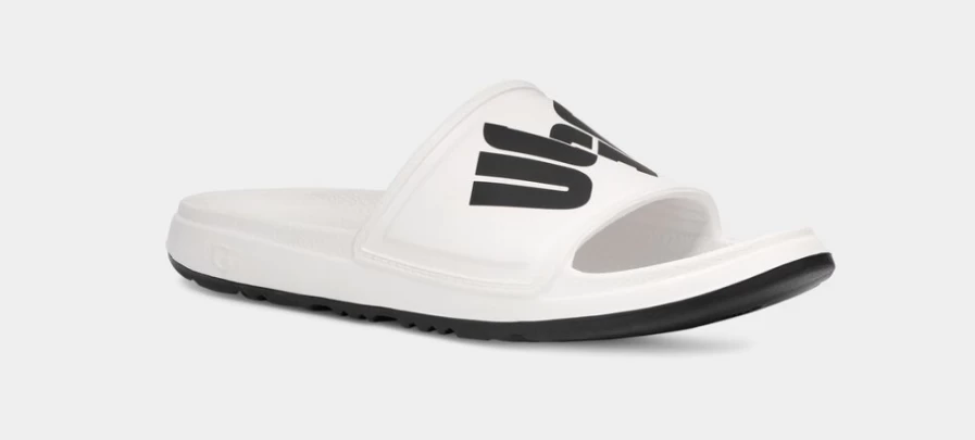 UGG Men's White Slide Chopd Sandals - Wilcox Comfort Footwear