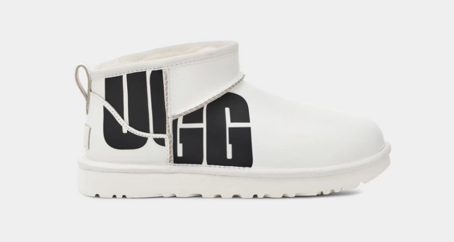 UGG Women's Classic Ultra Mini Chopd Boots in Pebbled White | Comfortable & Stylish