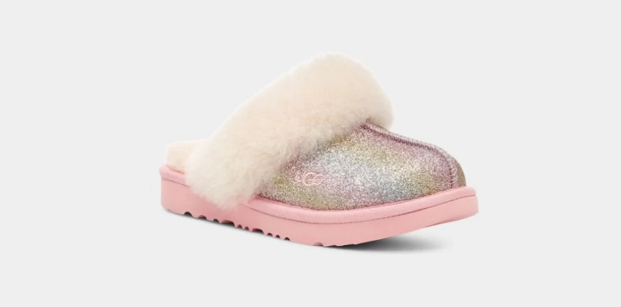 UGG Kids Cozy II Glitter Boots in Metallic Rainbow - Sparkly Winter Footwear for Children