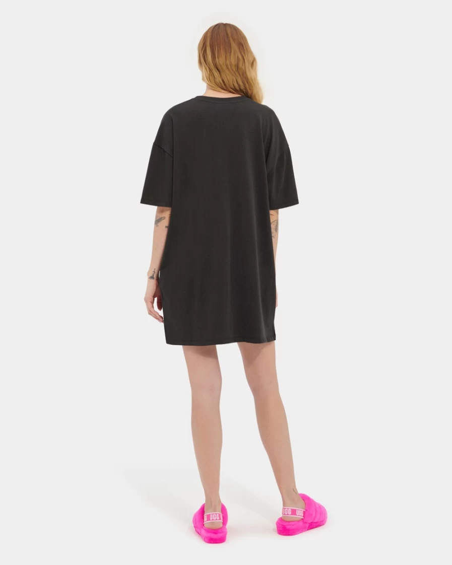 UGG Women's Black Zoey Graphic T-Shirt Dress Casual Comfort Fit