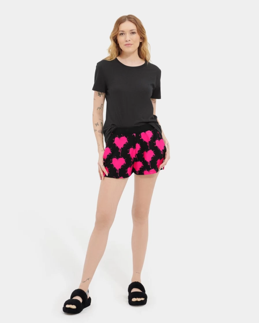 UGG Women's Noni Short Boots in Black & Taffy Pink | Comfortable & Stylish Footwear