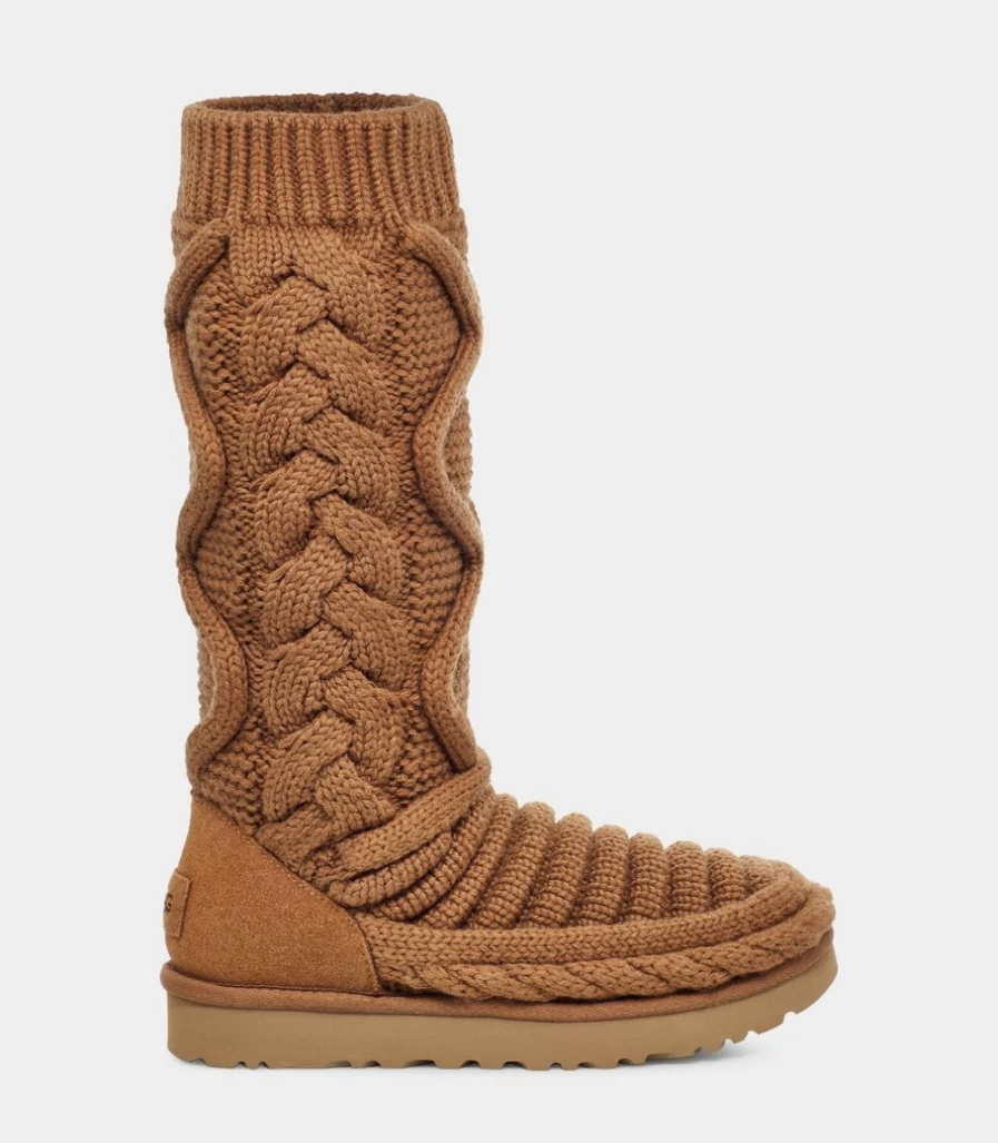 UGG Women's Classic Tall Chestnut Chunky Knit Boots