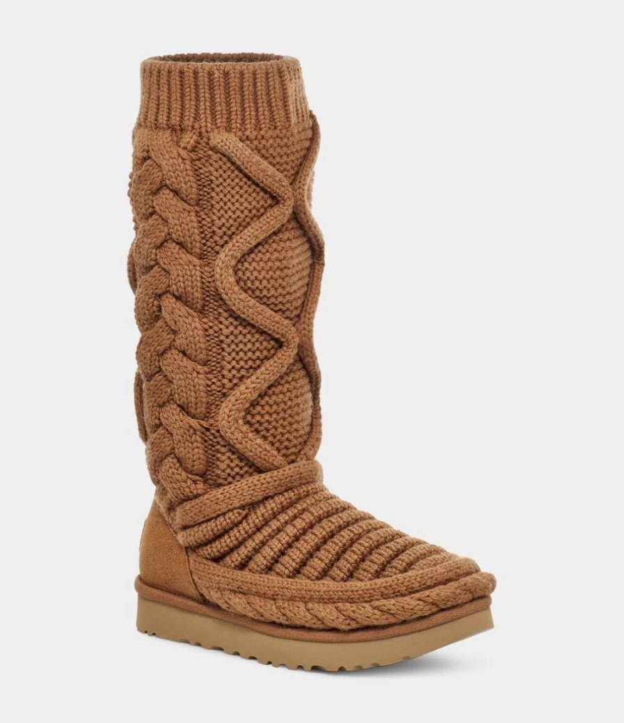UGG Women's Classic Tall Chestnut Chunky Knit Boots
