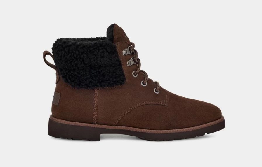 UGG Women's Romely Heritage Lace Boots in Burnt Cedar - Classic Comfort & Style