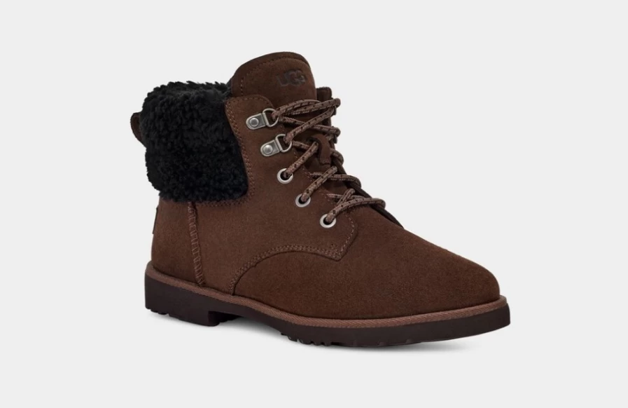 UGG Women's Romely Heritage Lace Boots in Burnt Cedar - Classic Comfort & Style