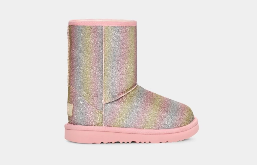 UGG Classic II Glitter Boots for Toddlers in Metallic Rainbow | Kids' Sparkle Winter Shoes