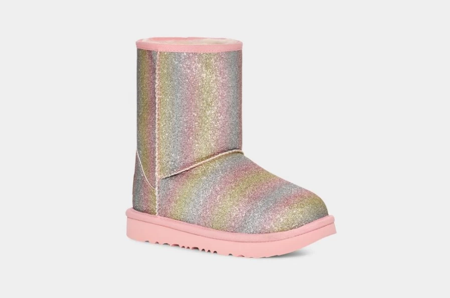 UGG Classic II Glitter Boots for Toddlers in Metallic Rainbow | Kids' Sparkle Winter Shoes